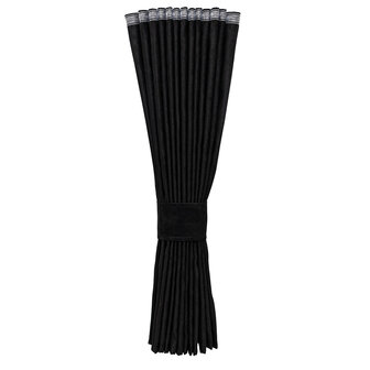 SIDE CURTAIN AND WINDOW PELMET - BLACK AND WHITE FRINGES