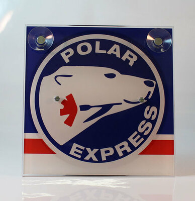 POLAR EXPRESS ROUGE/BLEU - LIGHTBOX DELUXE - PLAQUE AVANT L&Acirc;CHE