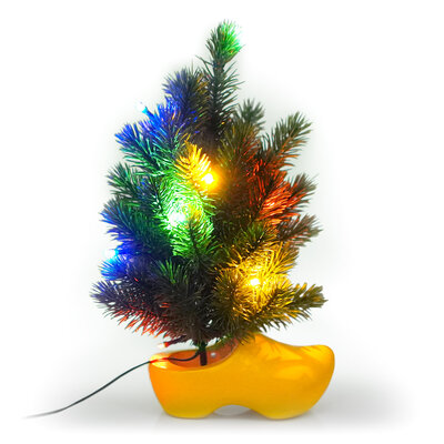  MINI SAPIN DE NO&Euml;L AVEC LED ET SABOT