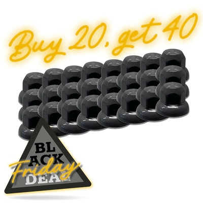 PLASTIC WHEEL NUT COVER 33MM BLACK - NOIR