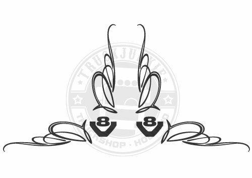 V8 RAAMSTICKER