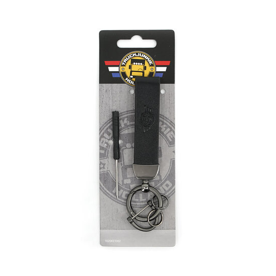 PORTACHIAVI TRUCKJUNKIE CON LOGO INCISO - NERO
