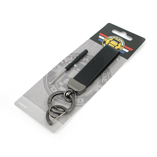 TRUCKJUNKIE KEYCHAIN WITH ENGRAVED LOGO - BLACK