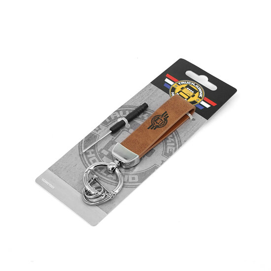 PORTE-CL&Eacute;S TRUCKJUNKIE AVEC LOGO GRAV&Eacute; - MARRON avec anneau
