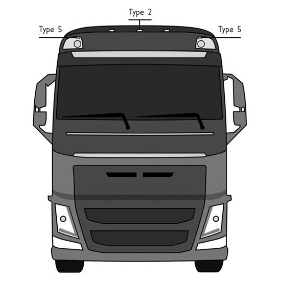 LAMPE SUP&Eacute;RIEURE VOLVO 2012 &ndash; TYPE 2 &ndash; SET