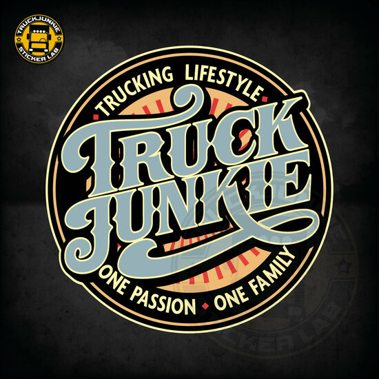 Truckjunkie - Trucking Lifestyle Script - Autocollant enti&egrave;rement imprim&eacute;
