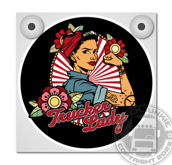 TRUCKER LADY - TATTOO/ROSES - LIGHTBOX DELUXE - PLAQUE AVANT LÂCHE