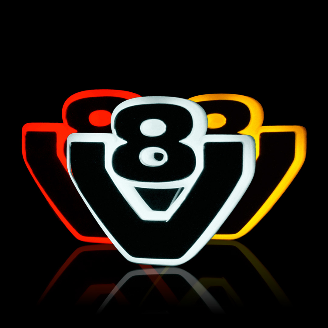 BASE LUMINEUSE POUR PETITE ENSEIGNE SCANIA V8 / devant