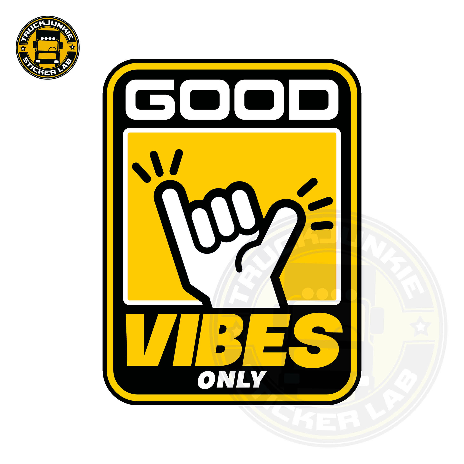 Good Vibes Only Sign - Autocollant entièrement imprimé