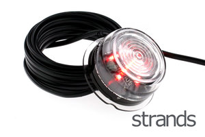 STRANDS - VIKING LED LAMPES LATÉRALES - ROUGE *VERRE TRANSPARENT*