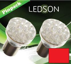 LED-LAMP ROUGE - 360  13 DIODE  P21/5W BAY15d