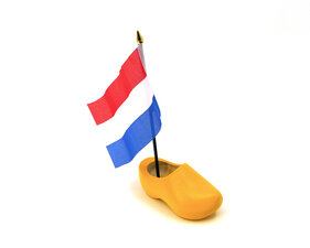 SINGLE- DRAPEAU DE PAYS - SABOT CUIR 14CM