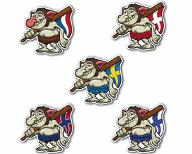 TROLL WITH FLAG - FULL PRINT AUTOCOLLANT