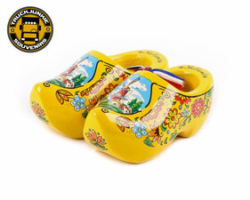 PAIRE DE SABOTS EN BOIS - 10CM - JAUNE