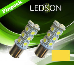 LED-LAMP JAUNE/ORANGE 360 P21W 18SMD BA15s 